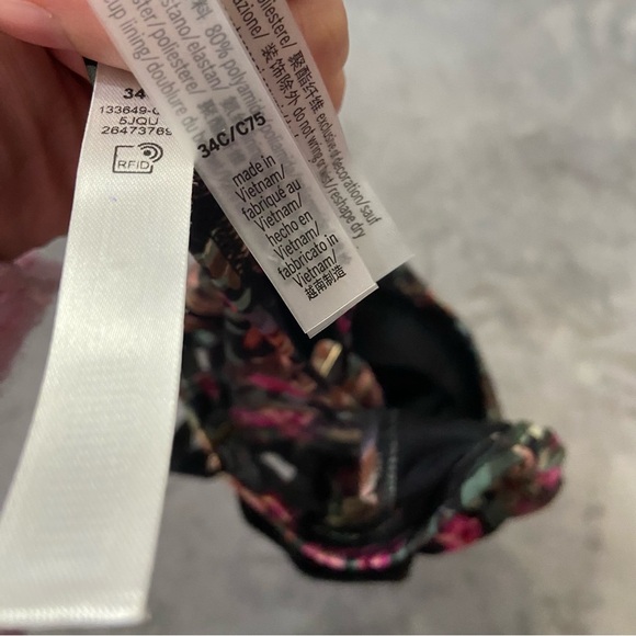 New! Victoria’s Secret Floral Shine Strap Wicked Push Up Bikini Top 4605 - Picture 6 of 8